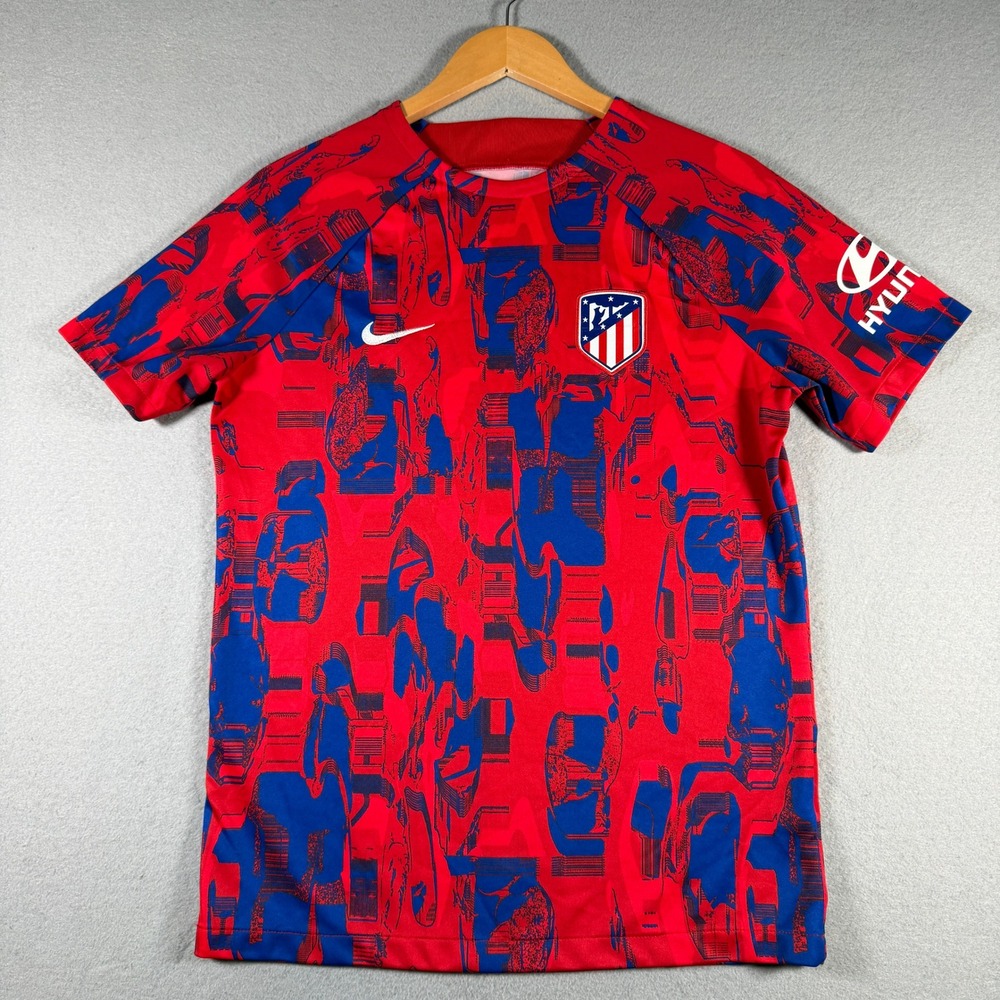 Nike Atletico Madrid 2023-24 Pre-Match Jersey Red Blue Mens Medium DX3604-613